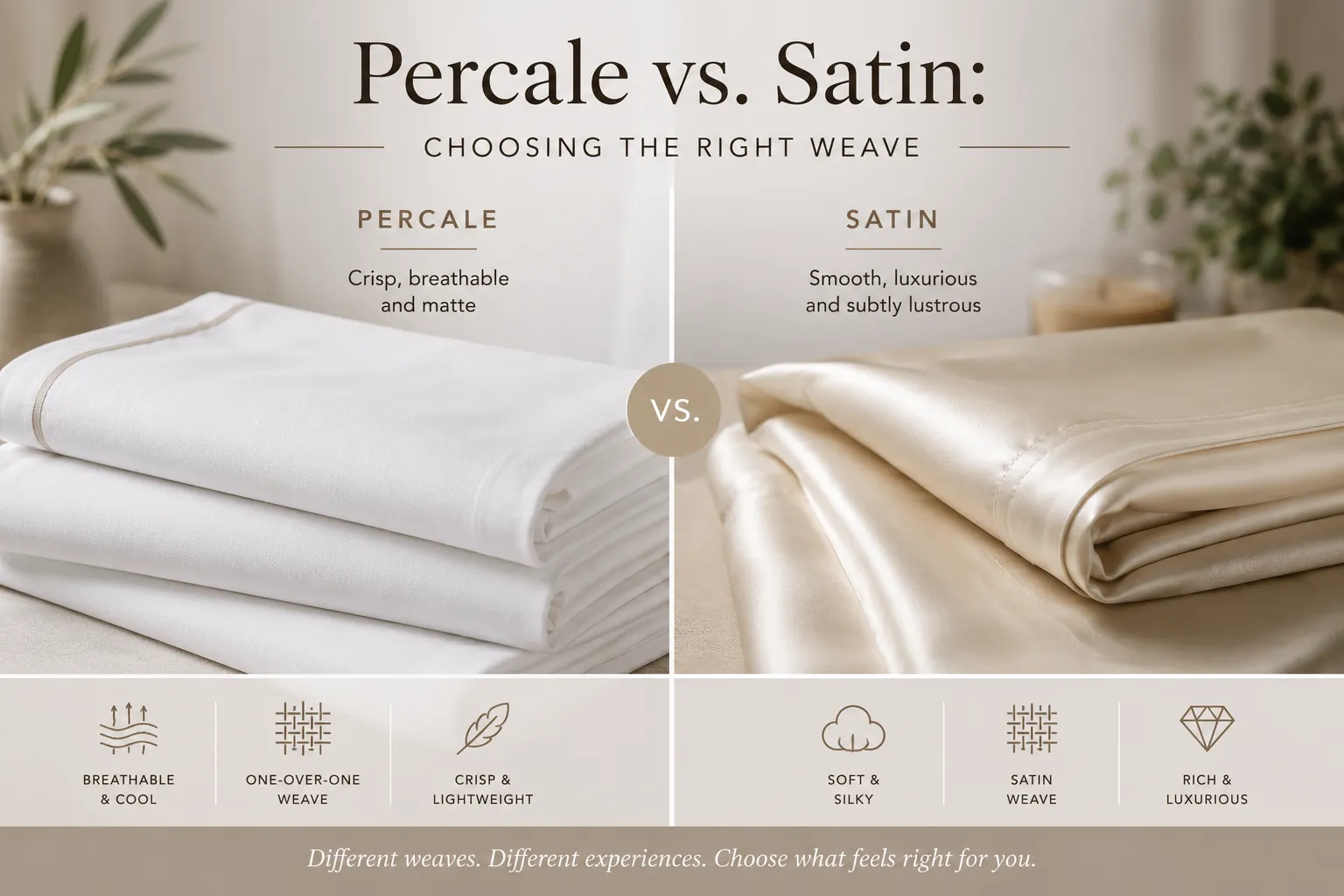 Percale vs. Satin: Choosing the Right Weave